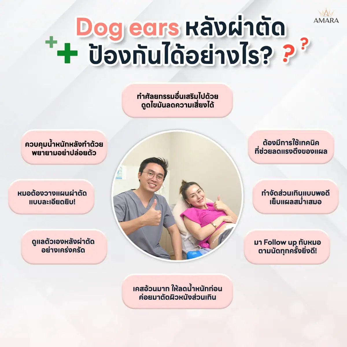 การป้องกัน Dog ears หลังผ่าตัด